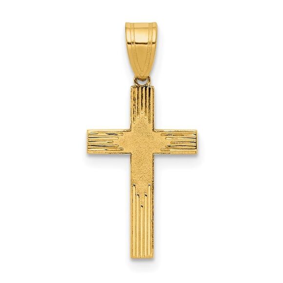 Kazi Luxury 14k Yellow Gold Laser Designed Cross